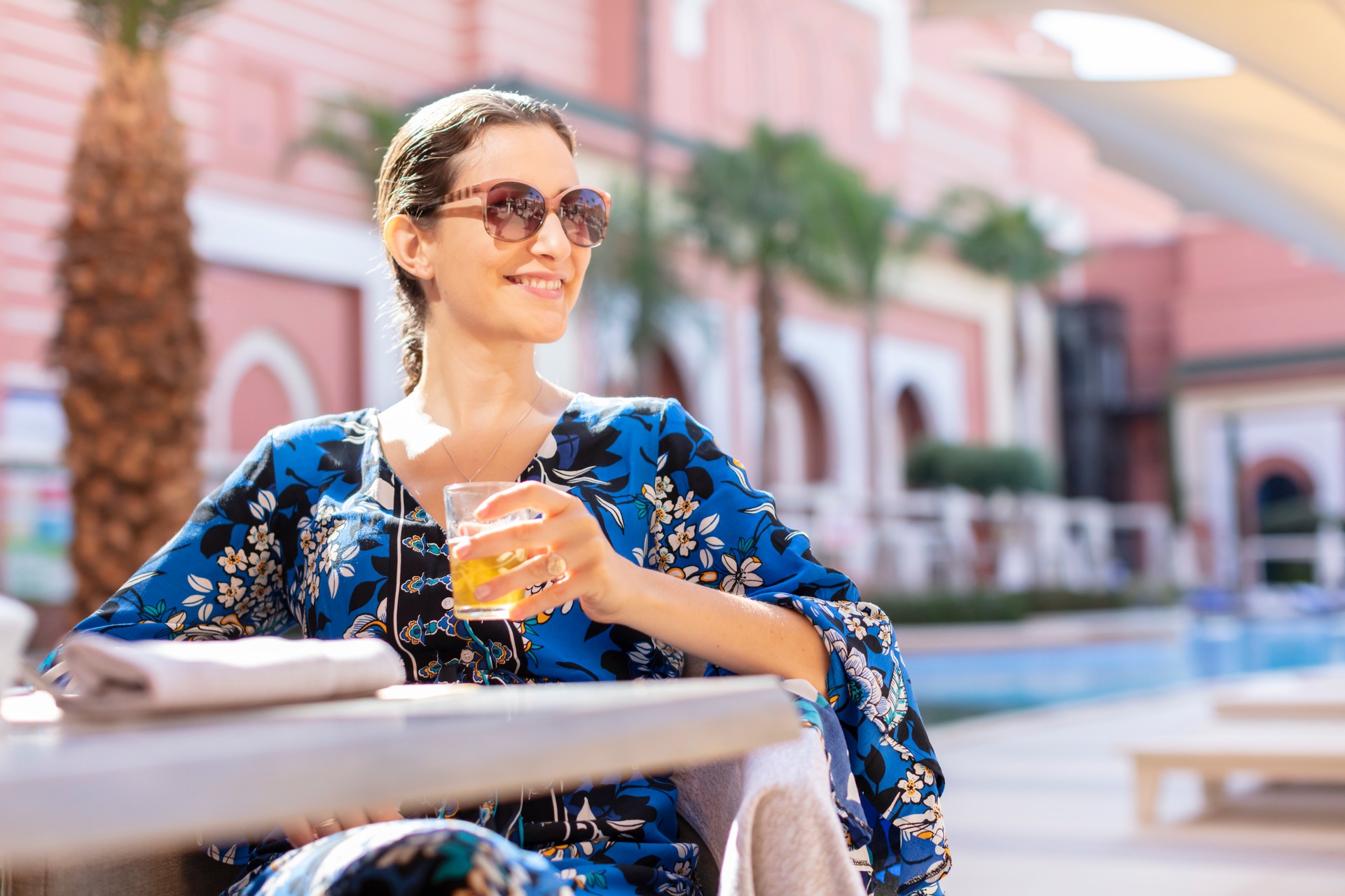 Woman Drinking Moroccan Mint Tea.