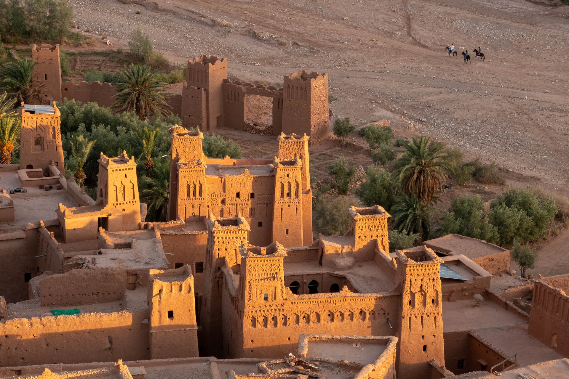 The village of Ait Ben Haddou during sunset, Atlas Mountains, Morocco