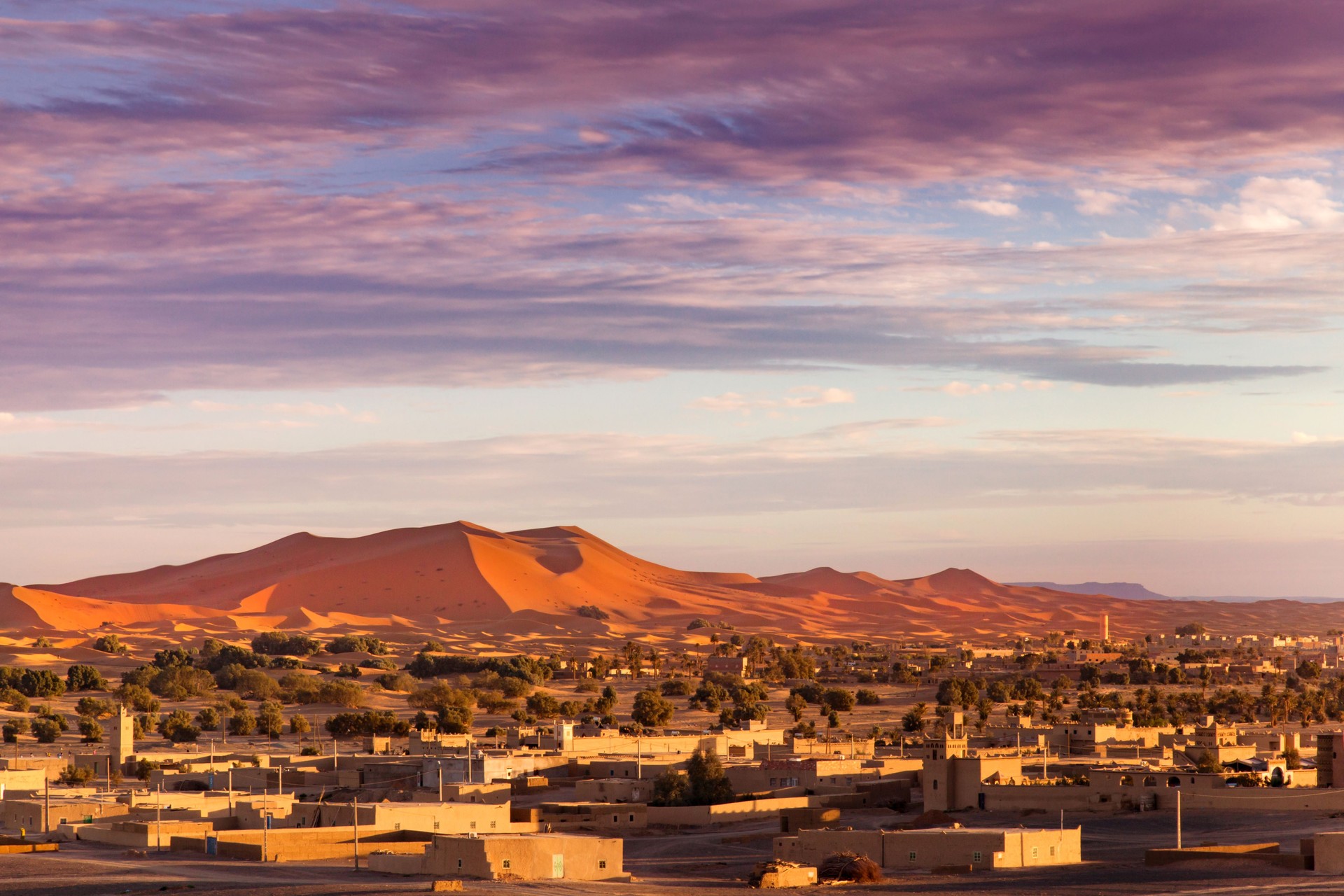 Merzouga at sunset