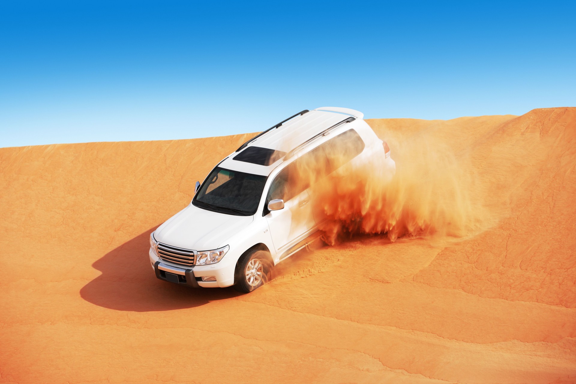 4x4 dune bashing is a popular sport of Arabian desert