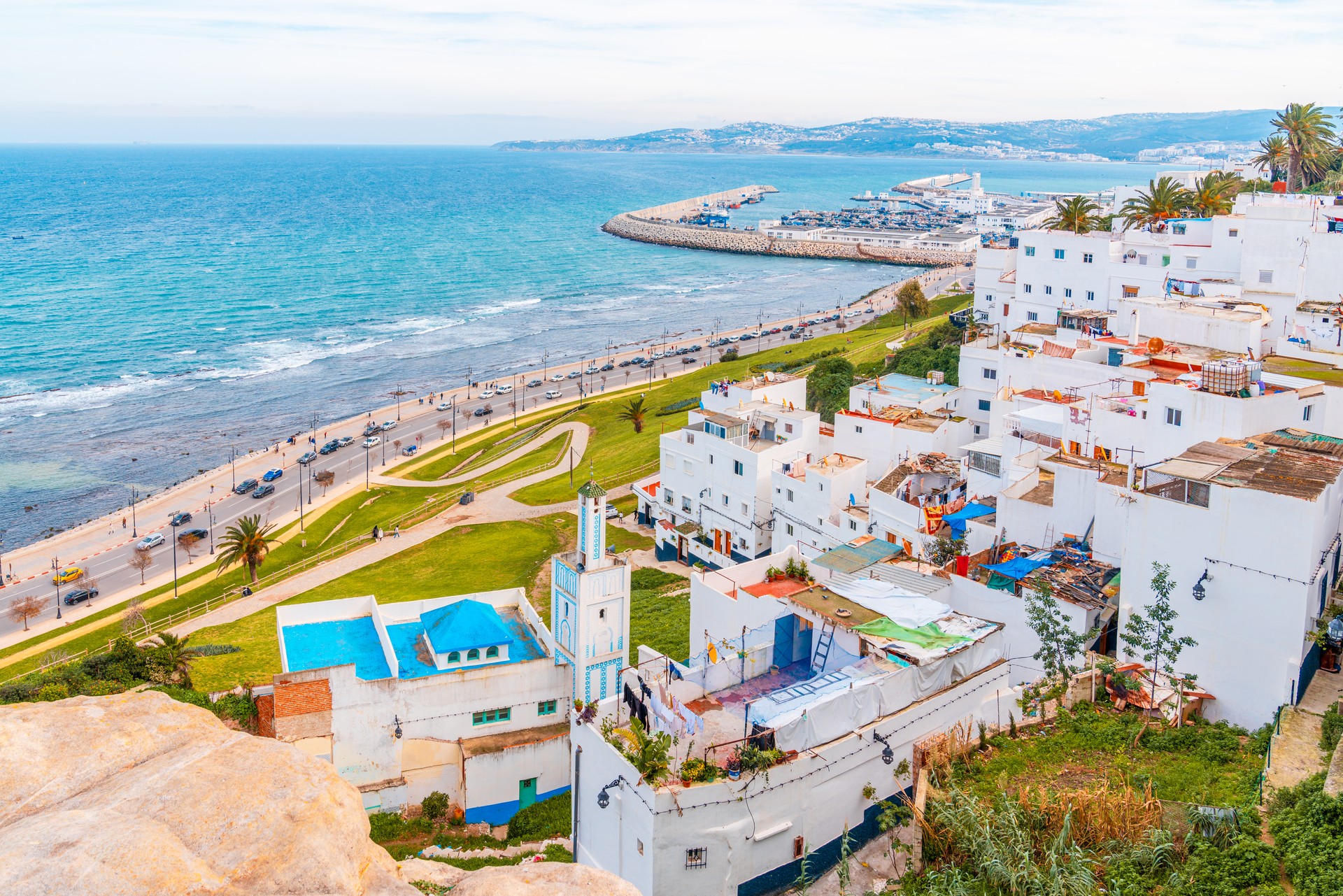 Scenic Cityscape of Tanger City on the African side of the Strait of Gibraltar, Morocco