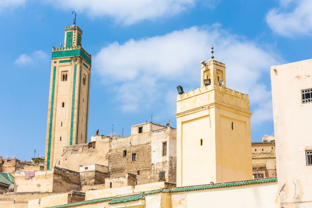 Minaret in the medina of Fes, Morocco